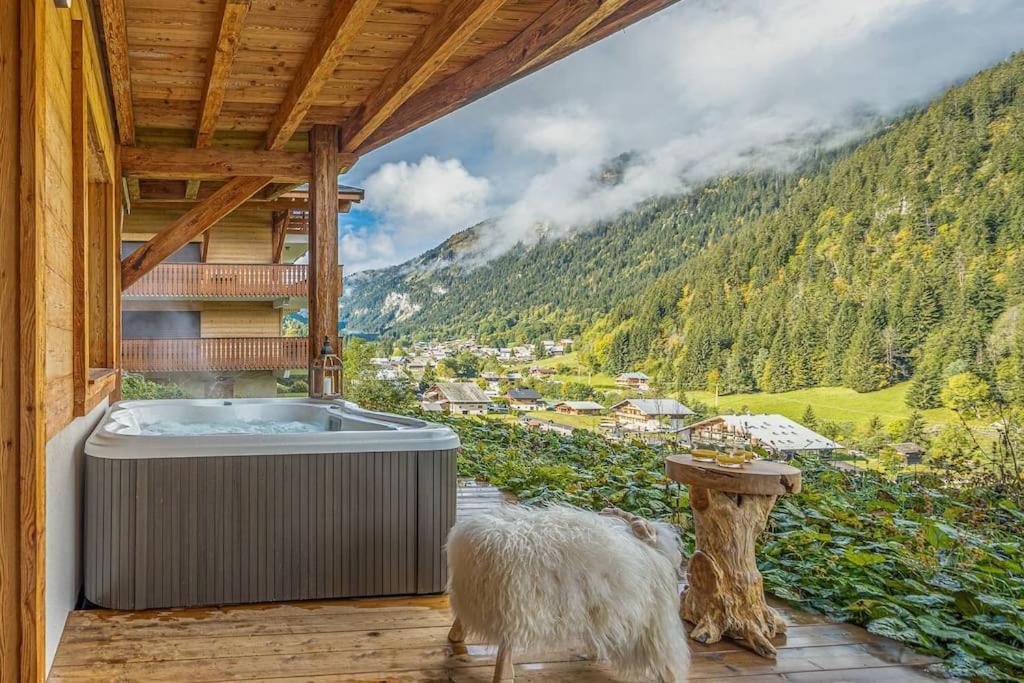 Chalet 1100 - Bo Immobilier Chatel - A Mi-Chemin Du Centre Et Du Linga - Jacuzzi Sauna Et Cheminee Екстериор снимка